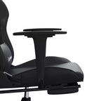 Gaming Chair with Adjustable Armrests and Reclining Backrest – Faux Leather, Black and Green