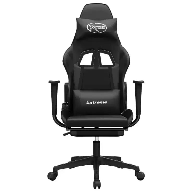 Gaming Chair with Adjustable Armrests and Reclining Backrest – Faux Leather, Black and Green