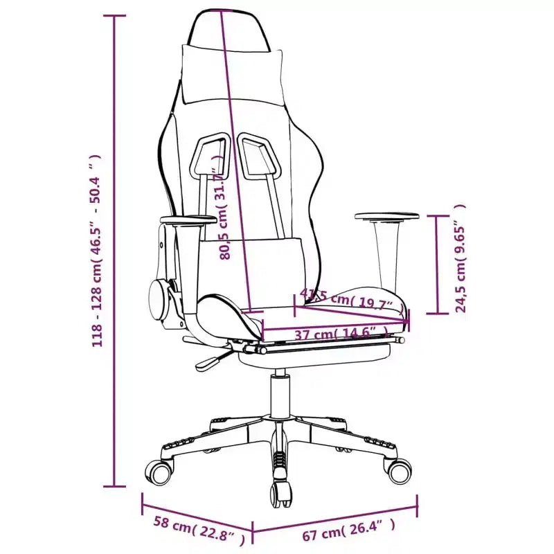 Gaming Chair with Adjustable Armrests and Reclining Backrest – Faux Leather, Black and Green