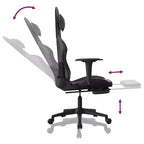 Gaming Chair with Adjustable Armrests and Reclining Backrest – Faux Leather, Black and Green