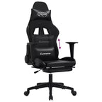 Gaming Chair with Adjustable Armrests and Reclining Backrest – Faux Leather, Black and Green