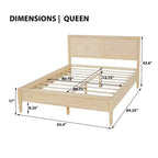 Modern Wooden Bed Frame with Panel Headboard