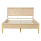 Modern Wooden Bed Frame with Panel Headboard