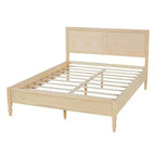 Modern Wooden Bed Frame with Panel Headboard