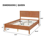 Modern Wooden Bed Frame with Panel Headboard
