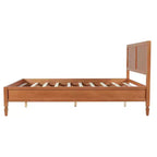 Modern Wooden Bed Frame with Panel Headboard