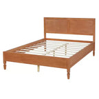 Modern Wooden Bed Frame with Panel Headboard