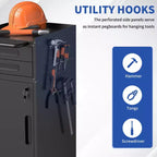 Narrow Rolling Tool Cabinet with Lockable Door and 2 Drawers, Slim Metal Organizer