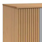 Wardrobe Grey and Brown Solid Pine Wood