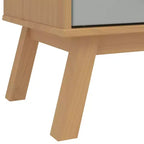 Wardrobe Grey and Brown Solid Pine Wood