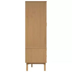 Wardrobe Grey and Brown Solid Pine Wood