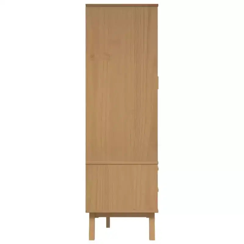 Wardrobe Grey and Brown Solid Pine Wood