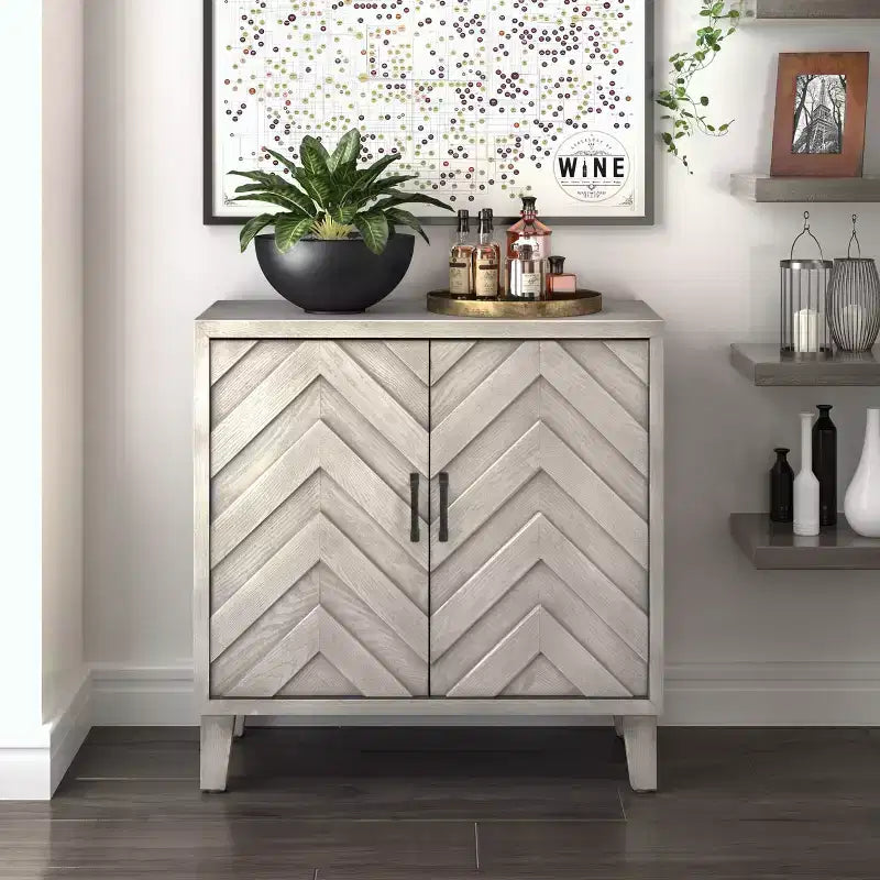 Bar Cabinet with Wine Storage - Gray