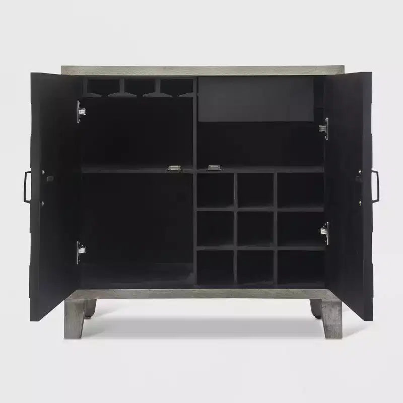 Bar Cabinet with Wine Storage - Gray