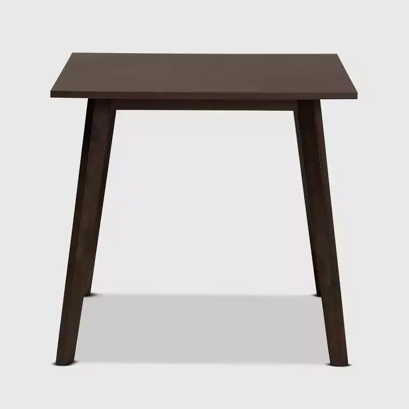 Square Wood Dining Table - Dark Brown