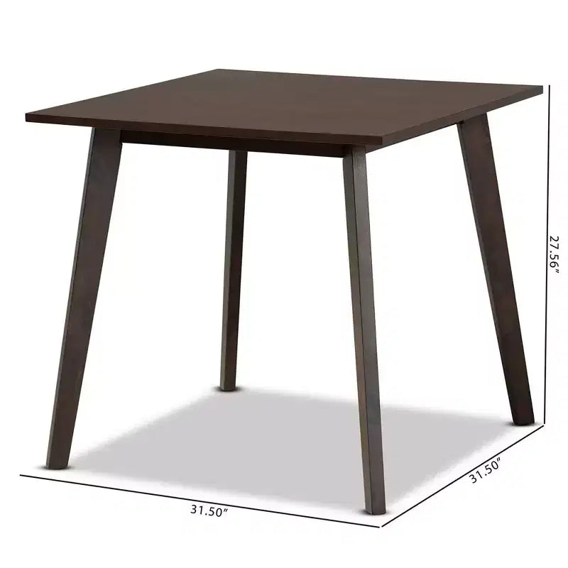 Square Wood Dining Table - Dark Brown
