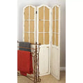 3-Panel Farmhouse Wood Room Divider Screen - Beige