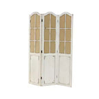 3-Panel Farmhouse Wood Room Divider Screen - Beige