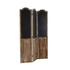 3-Panel Farmhouse Wood Room Divider Screen - Beige