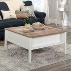 Square Gaming Coffee Table with Reversible Top and Adjustable Storage Shelf
