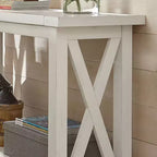 Off-White Console Table with Open Shelf