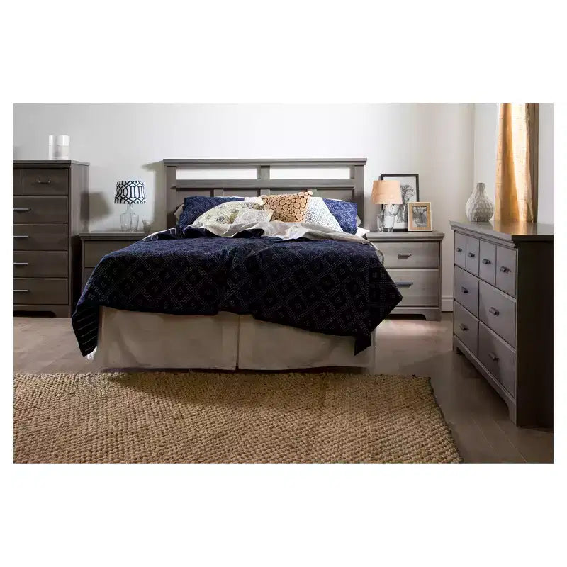 2-Drawer Nightstand with Smooth Metal Hardware