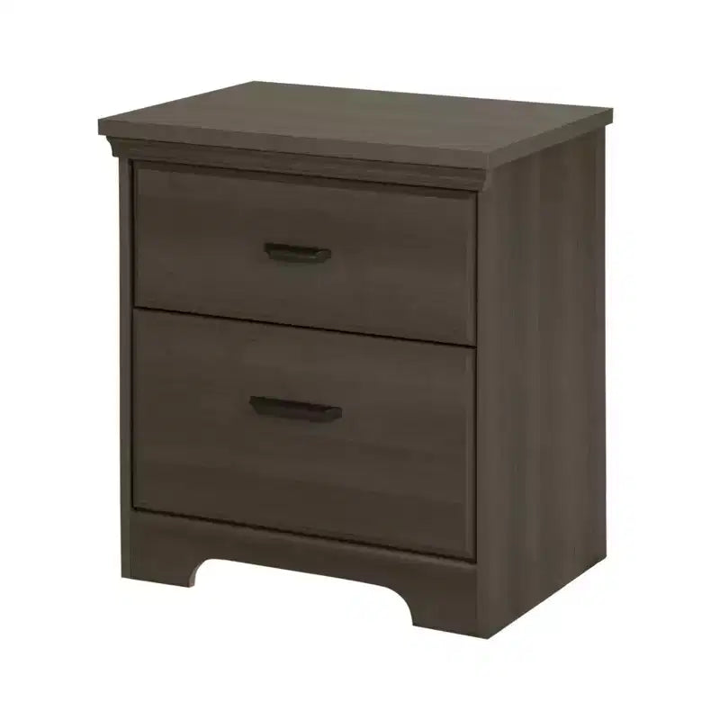 2-Drawer Nightstand with Smooth Metal Hardware
