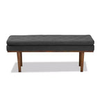 Walnut Finished Upholstered Bench