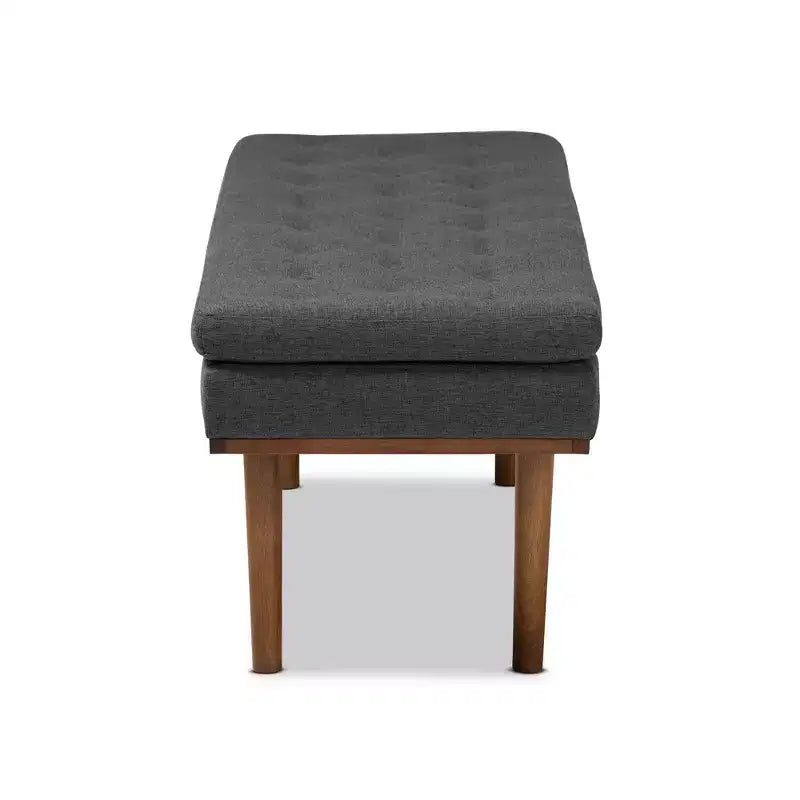 Walnut Finished Upholstered Bench