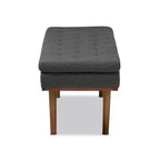 Walnut Finished Upholstered Bench