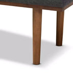 Walnut Finished Upholstered Bench