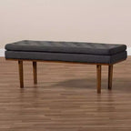 Walnut Finished Upholstered Bench