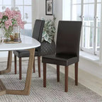 Upholstered Panel Back Mid-Century Parsons Dining Chair
