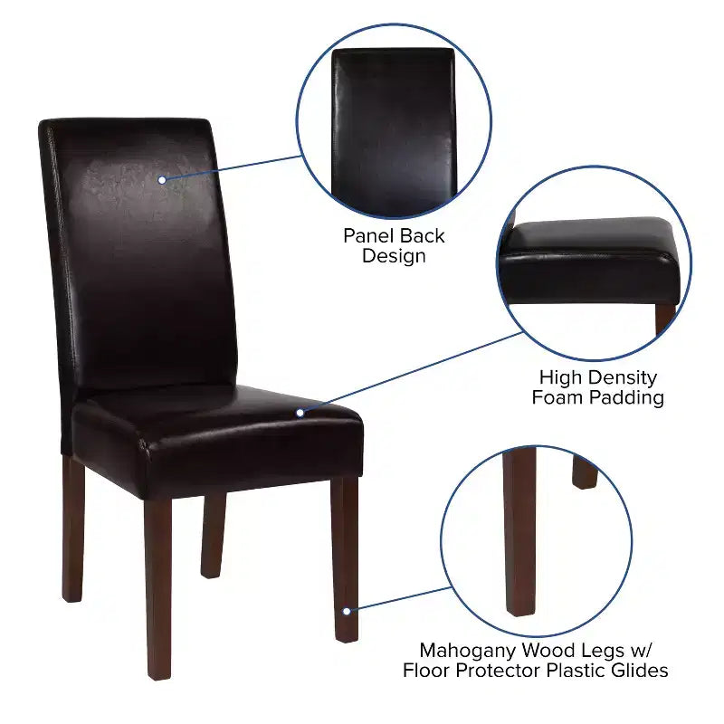 Upholstered Panel Back Mid-Century Parsons Dining Chair