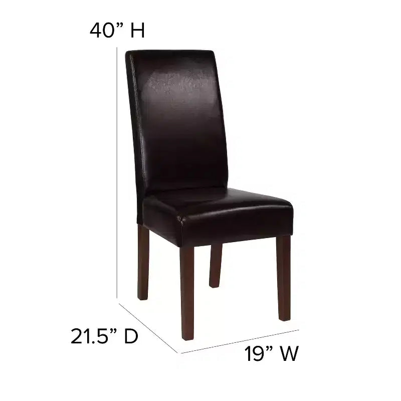 Upholstered Panel Back Mid-Century Parsons Dining Chair