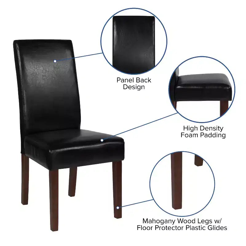 Upholstered Panel Back Mid-Century Parsons Dining Chair