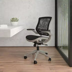 Mid-Back Mesh Executive Swivel Office Chair with Flip-Up Arms