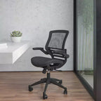 Mid-Back Mesh Executive Swivel Office Chair with Flip-Up Arms