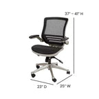 Mid-Back Mesh Executive Swivel Office Chair with Flip-Up Arms