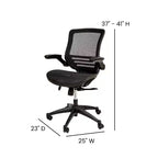Mid-Back Mesh Executive Swivel Office Chair with Flip-Up Arms