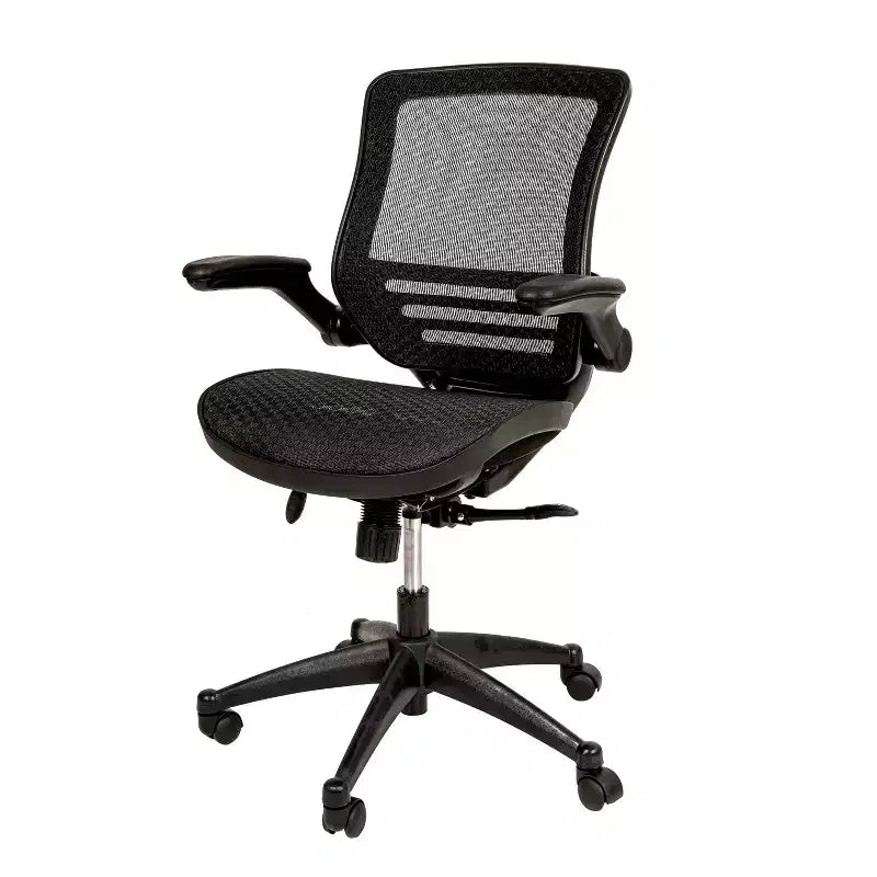 Mid-Back Mesh Executive Swivel Office Chair with Flip-Up Arms
