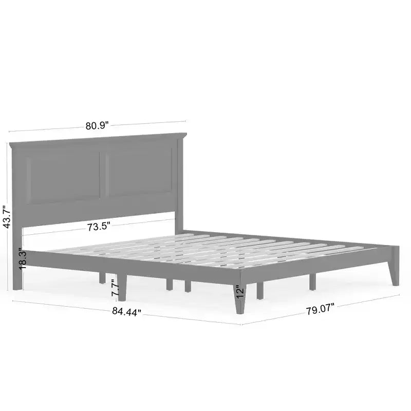 Cottage Style Solid Wood Platform Bed