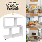 2-Tier S-Shaped Bookshelf and Storage Rack with Thick Foot Mats