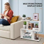 2-Tier S-Shaped Bookshelf and Storage Rack with Thick Foot Mats