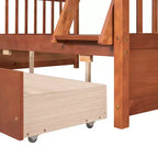 Twin over Full Bunk Bed with Built-in Ladder & Drawers, Pine Wood & MDF Bed Frame, Convertible into Two Beds