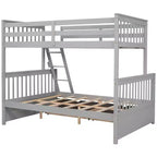 Twin over Full Bunk Bed with Built-in Ladder & Drawers, Pine Wood & MDF Bed Frame, Convertible into Two Beds