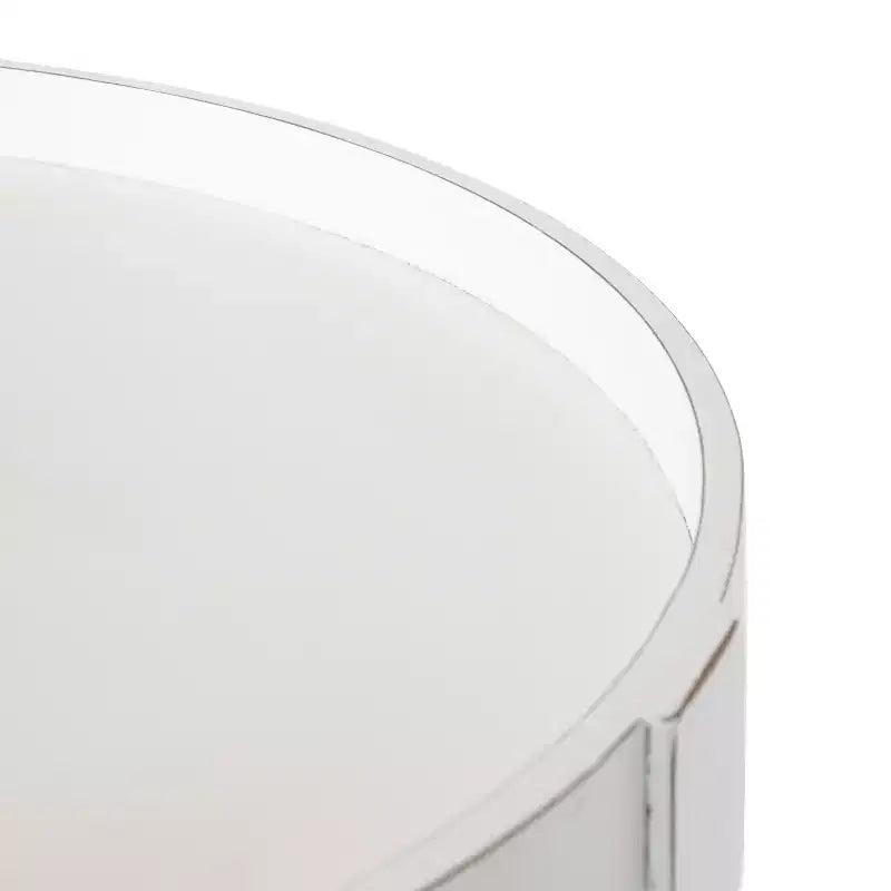 Round Wood Side Table with Two-Tier Shelf