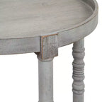 Round Wood Side Table with Two-Tier Shelf