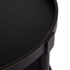 Round Wood Side Table with Two-Tier Shelf